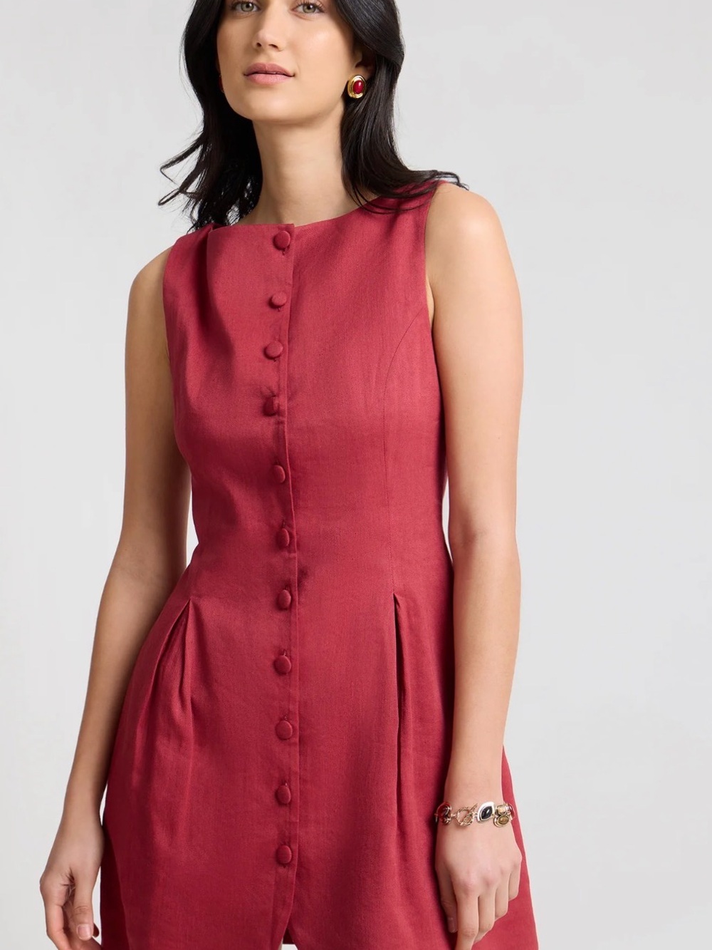 Onia Boatneck Button Front Dress